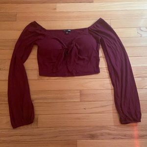 Burgundy crop top